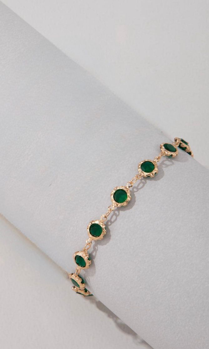 Brățară delicată cu pietre verzi