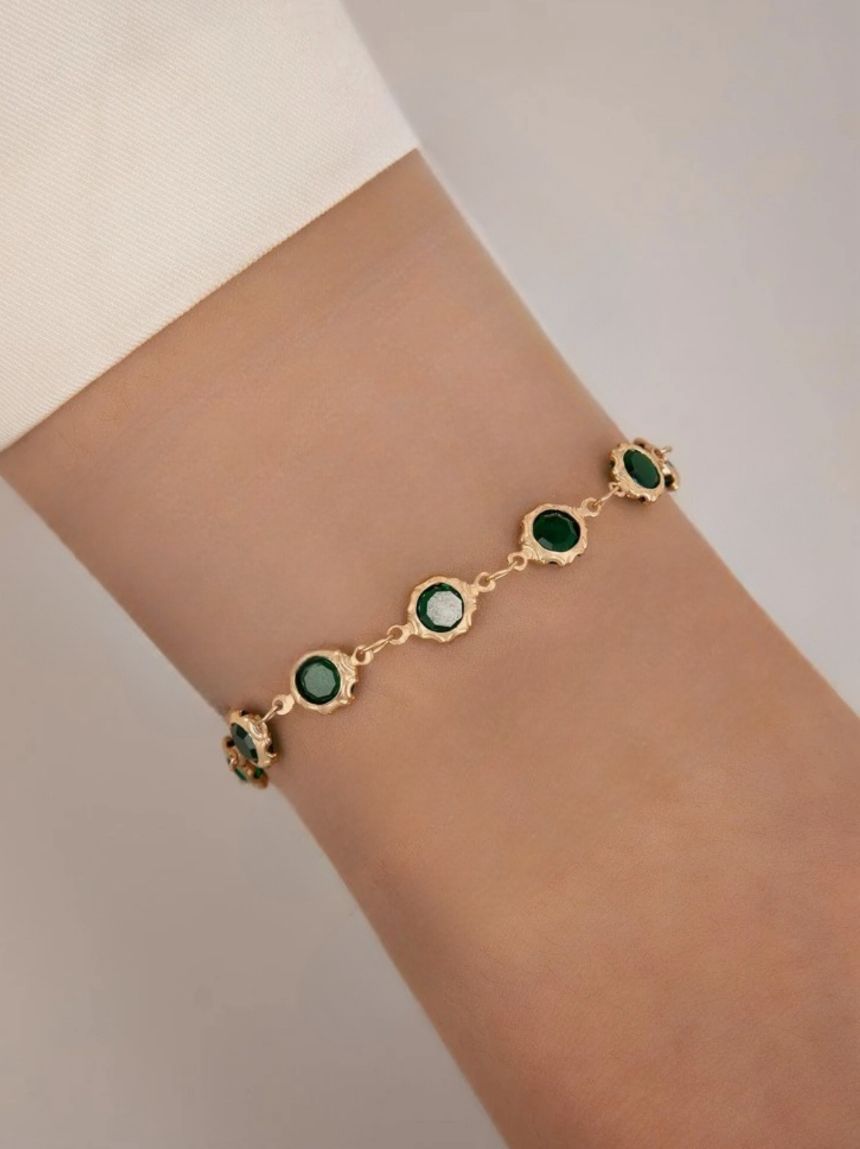Brățară delicată cu pietre verzi